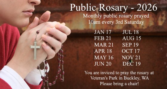Public Rosary every 3rd Saturday